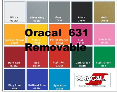 12'' x 50' Oracal 631 vinyl Sign Craft Plotter Cutter Removable Wall Art Graphic 