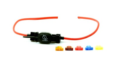 Fuse Holder APS ATT Low Profile Inline 16AWG Fuse Holder (Water Proof) + Fuses