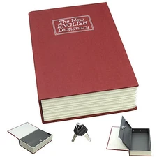 Dictionary Diversion Book Safe w/ Key Lock ~ Metal ~ Red (Medium)