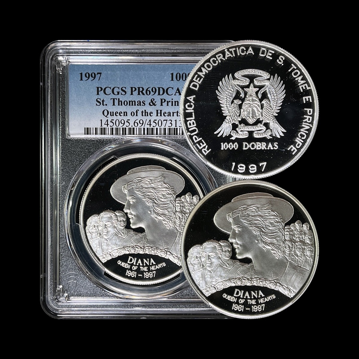 SAO TOME & PRINCIPE. 1997, 1000 Dobras, Silver - PCGS PR69 - Top