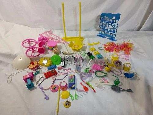 VTG Barbie Doll House Accessories Electronics Sport Lot TV Radio CameraWalkman