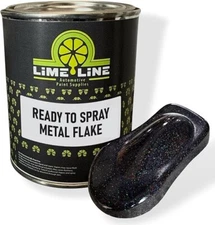 LiME LiNE Black Rainbow Metal Flake Ready to Spray Automotive Basecoat -1 Quart