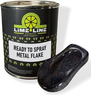 LiME LiNE Black Rainbow Metal Flake Ready to Spray Automotive Basecoat -1 Gallon