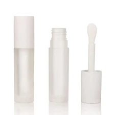 24 pcs Empty 5ml big brush Frosted lip gloss tube White round lipgloss tubes ...