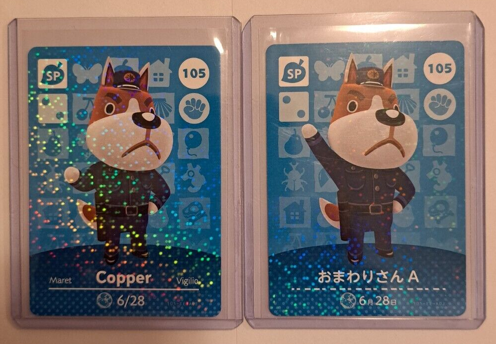 Copper - 105 - Both Variations - Animal Crossing Amiibo Cards | eBay