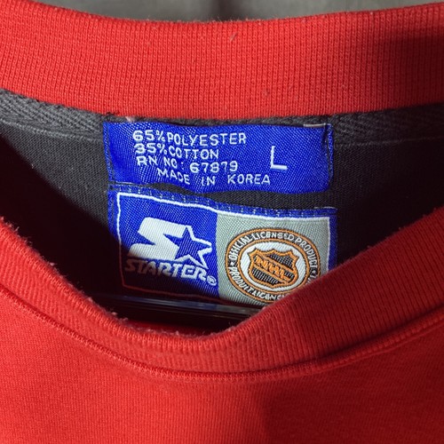 VTG Detroit Red Wings Shirt Large Red Black Embroidered Logo Starter Stanley Cup - Picture 4 of 10