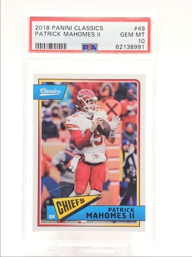 PATRICK MAHOMES II 2018 CLASSICS FOOTBALL CHIEFS #49 GEM MT PSA 10 Q0004