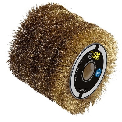 Messingdrahtbürste 0,3mm Ø60mm - L 60mm zum Beizen/Entschädigen