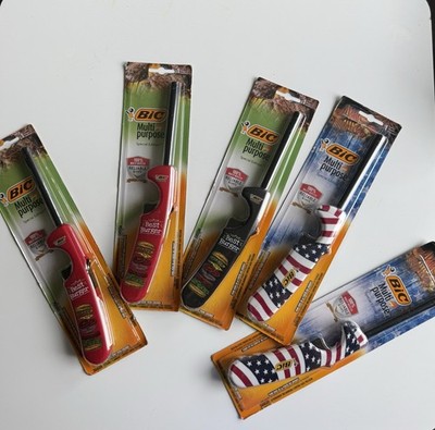 BIC Multi Purpose Long-Reach Utility Lighters, Lot of 5, Multicolor