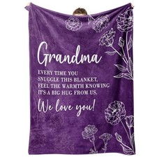 Gifts for Grandma Christmas, Grandma Gifts Blanket, Grandmas 60" x 50" Purple