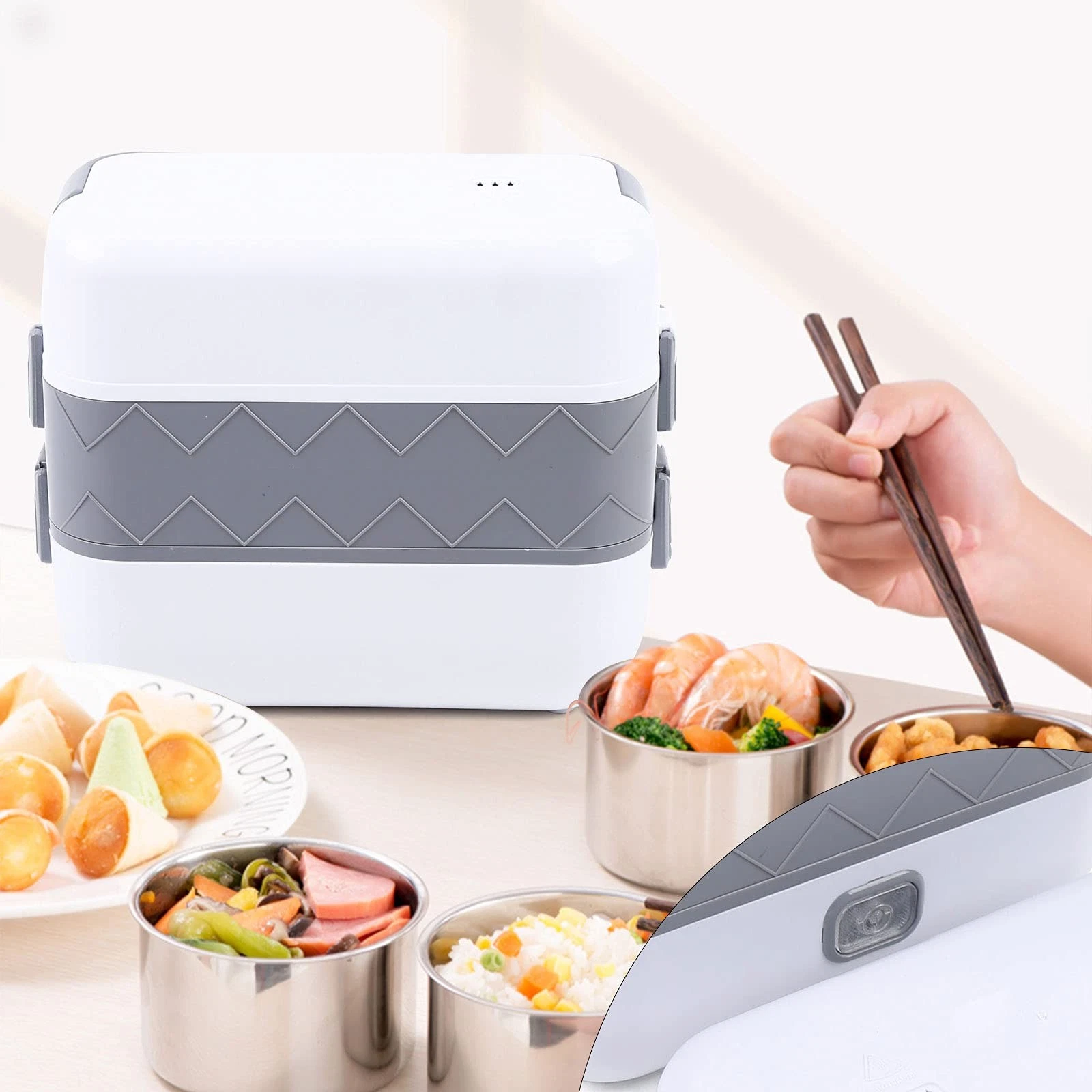 Electric Lunch Box Food Warmer Leak Proof Travel Portable Food Heater Camp New