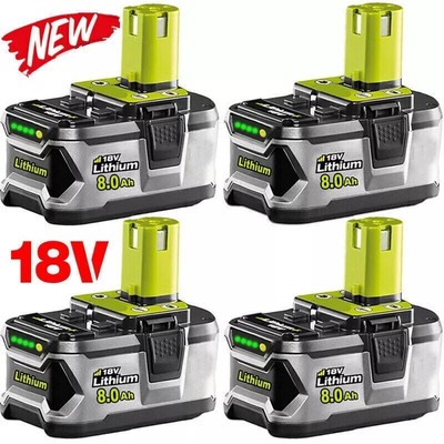 4X 12,0Ah 8Ah 6Ah 18V Ori Akku für RYOBI Lithium One Plus RB18L50 P108/Ladegerät