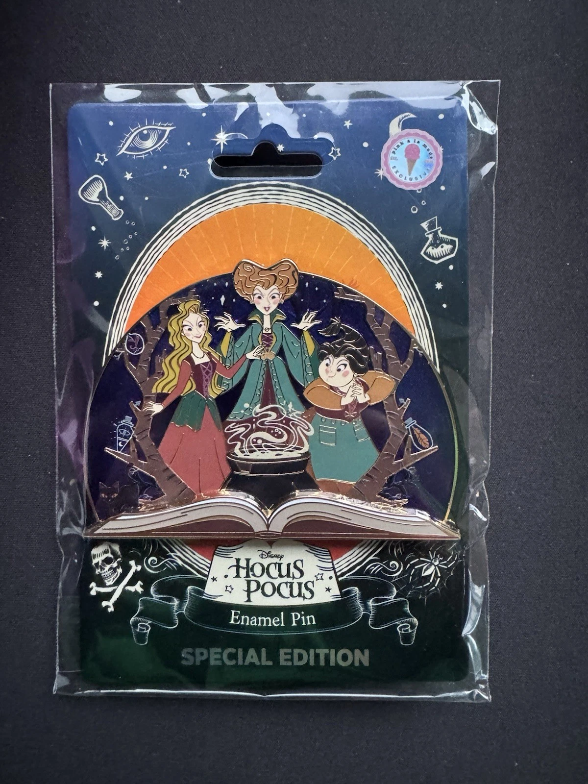 Disney PALM Hocus Pocus Once Upon A Time Storybook Pin LE 300 Pink A La Mode