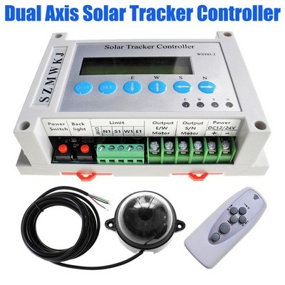 Complete Dual Axis LCD Electronic Solar Panel Tracker Linear Actuator Controller