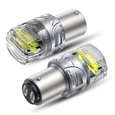 AUTOONE 1157 LED Turn Signal Brake Reverse Parking Light Bulb White CANBUS Pair