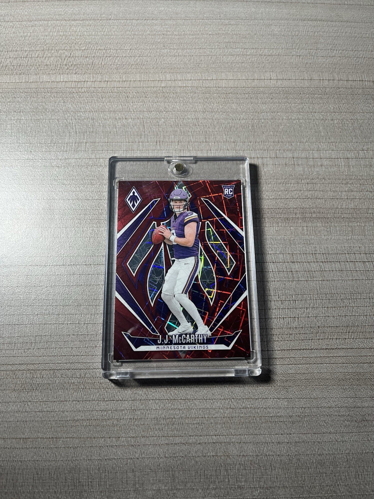 2024 Panini Phoenix J.J. McCarthy Red Lazer /199 #185 RC Vikings