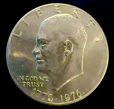 🔥VERY RARE 1976 Eisenhower Liberty 🔔 Moon One Dollar US Bicentennial Coin 🔥
