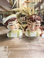 Ceramic Arts Svea and Sven Swedish Head Vases - HARD TO FIND