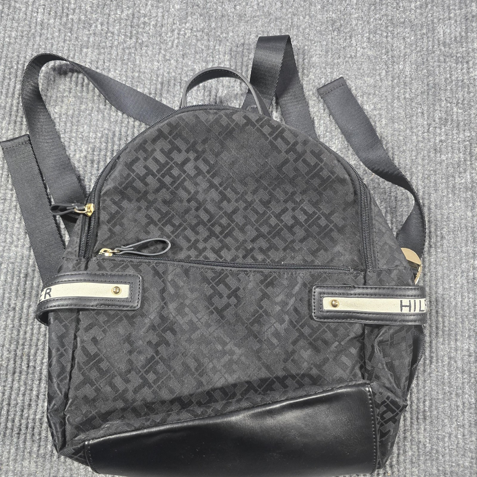 Black Monogram Laptop Bag Gold Accents Carpenter Loop