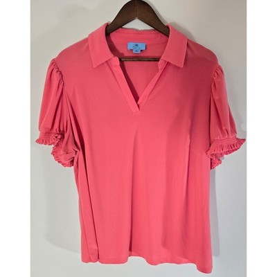 CeCe Womens Plus Size Ruffle Sleeve Top Sz 2X 18W 20W Blouse Shirt