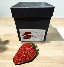 Objet D’Art #38 GOSH GARNET! strawberry Blinged Hinged Trinket Box