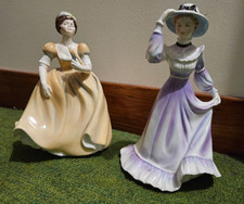Francesca Art China Figurines. Eugenie and Jessica Painted by "Ray Shuff" ~Used~