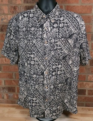 Faherty The Breeze Shirt Hawaiian Short Sleeve Geometric Size XL Button Up Shirt