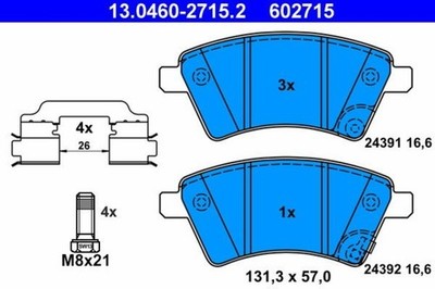 ATE Disc Brake Pad Set For SUZUKI FIAT Sx4 Sedici 71750033
