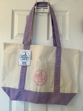 Trader Joe  s Canvas Limited Release Tote Shopping Bag LARGE Lavender - NWT