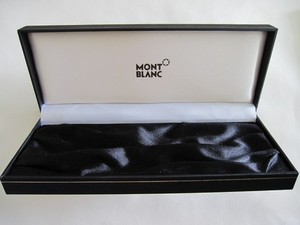 Vintage MontBlanc fountain pen box black and silk 3 x 7.5 inches NICE