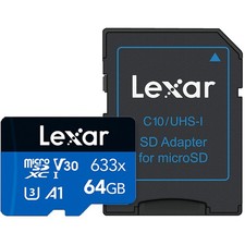Lexar 64GB Memory Card High-Performance 633x microSDHC/microSDXC UHS-I
