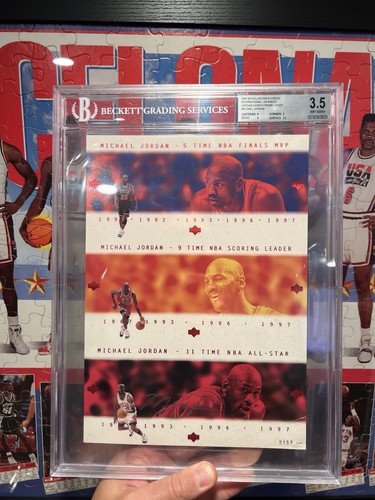 1997 Upper Deck Michael Jordan Japanese Uncut Career Sheet /2300 BGS Graded 3.5 - Picture 1 of 5