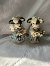 Mary Moo By Enesco Moo Moos Wedding Party Two Milk Maids Figurines