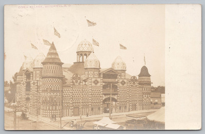 Corn Palace Mitchell South Dakota 1907 Antique RPPC Photo Postcard