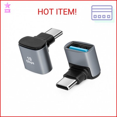 Seminer 90 Degree USB C to USB 3.1 OTG Adapter (2 Pack), Right Angled USBC Type