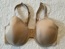 Wacoal bra 38D beige Front Close Plunge underwired 853292 Basic Beauty EUC