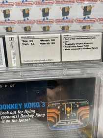 Donkey Kong 3 Arcade Classics Nintendo NES CIB Hangtab VGA WATA CGC Black Box DK