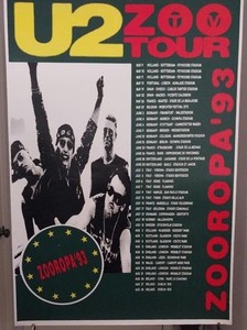 U2 : Zooropa : Original 1993 English / European tour promo poster