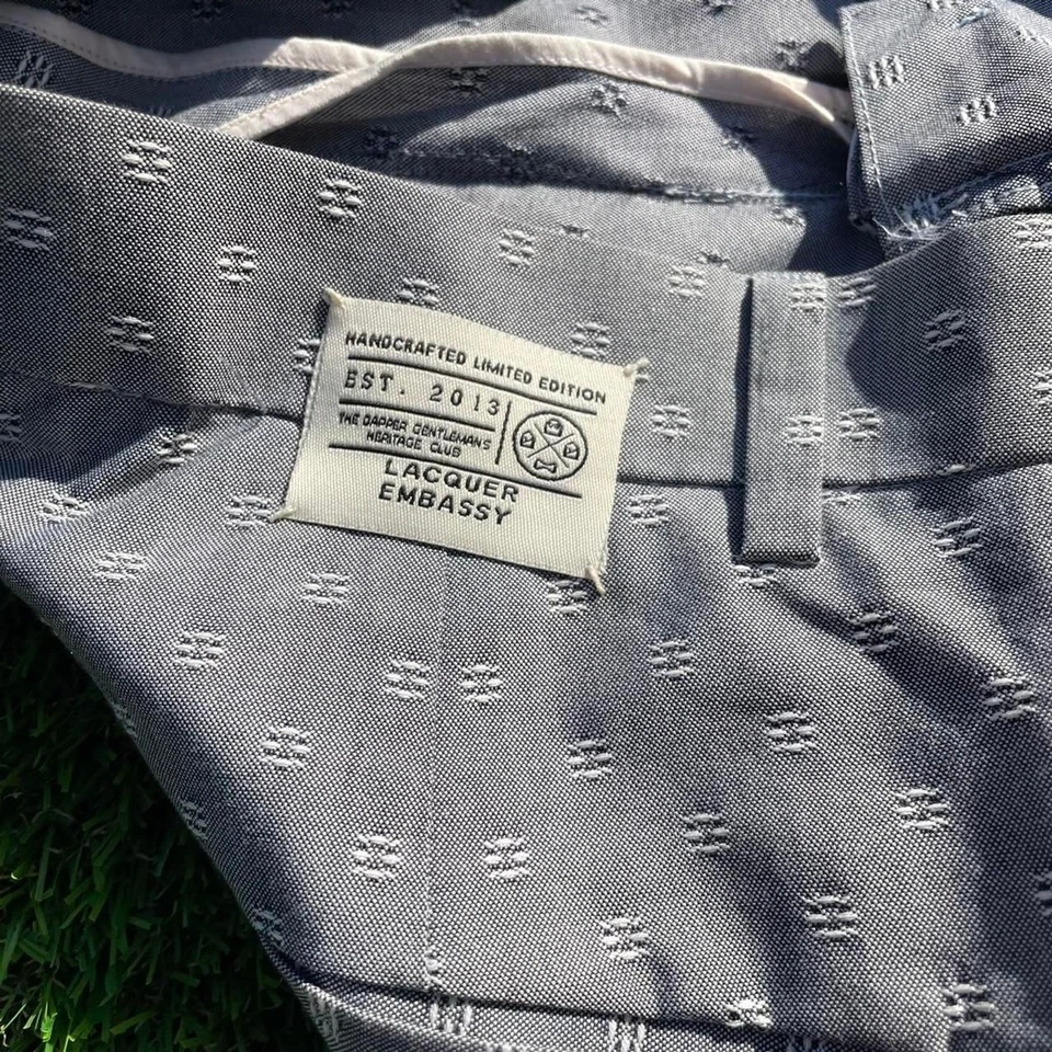 Calça listrada azul branca Lacquer Embassy Dapper Gentleman  - Imagem 4 de 4