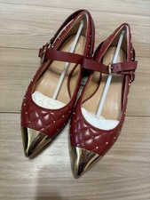 VALENTINO Valentino Flat Shoes 37.5 Red Studs
