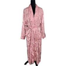 Victoria Secret VTG Gold Label Satin Long Belted Robe Size M/L Pink Girly