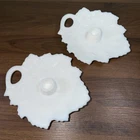 New ListingFenton Large Leaf White Milk Glass Pattern Tapper Candle Holder Pair