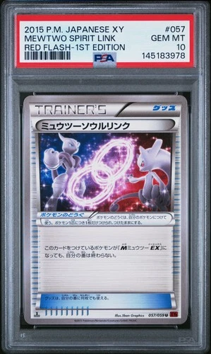 2015 POKEMON JPN XY RED FLASH 1ST EDITION #057 MEWTWO SPIRIT LINK PSA 10