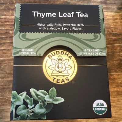 New Buddha Teas Organic Thyme leaf Blend Tea 18 Non-GMO EXP: 9/2028 no caffeine 