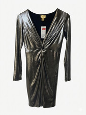 H&M Metallic Silver Bodycon Dress   Size US 8...