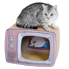 TV Cat Scraper - Durable Cat Leisure Bed - Indoor Scraper and Play House - Co...