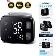 Automatic Wrist Blood Pressure Monitor LED Backlit Display with Large Adjusta...
