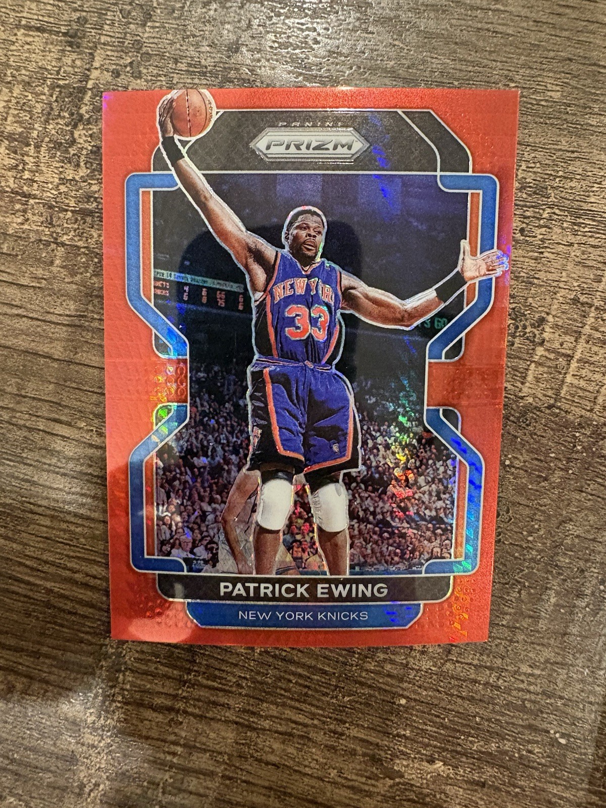2021-22 Panini Prizm #245 Patrick Ewing Hyper Red SSP