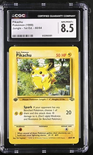 CGC 8.5 Pikachu 1999 Jungle 1st Edition 60/64 Pokemon Card