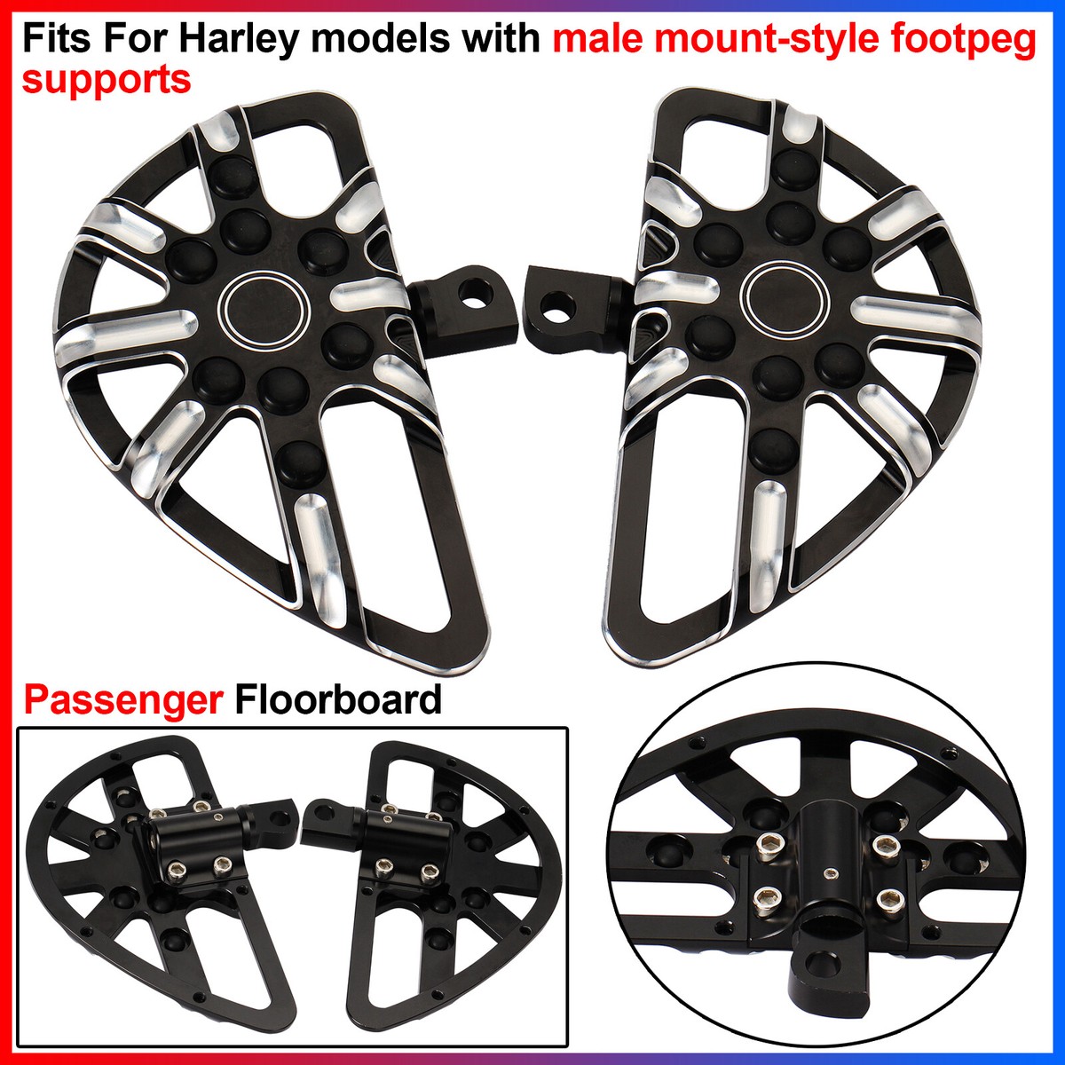 For Harley Models With Male Mount-Style Footpeg Supports Passenger